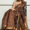 Embellished Brown Cotton Silk Saree With Felicitous Blouse Piece
