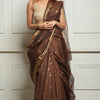 Embellished Brown Cotton Silk Saree With Felicitous Blouse Piece