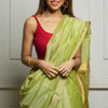 Deserving Pista Cotton Silk Saree With Demesne Blouse Piece