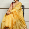 Ravishing Yellow Cotton Silk Saree With Marvellous Blouse Piece