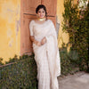 Amazing Off White Soft Silk Saree With Marvellous Blouse Piece