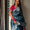 Wonderful Teal Blue Soft Silk Saree With Luminous Blouse Piece