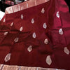 Epiphany Wine Soft Banarasi Silk Saree With Inspiring Blouse Piece