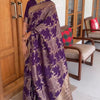 Capricious Purple Soft Silk Saree With Alluring Blouse Piece