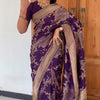 Capricious Purple Soft Silk Saree With Alluring Blouse Piece