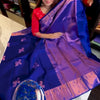 Fantabulous Royal Blue Soft Banarasi Silk Saree With Inimitable Blouse Piece