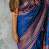 Improbable Royal Blue Cotton Silk Saree With Fragrant Blouse Piece
