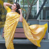 Jazzy Yellow Soft Silk Saree With Embellished Blouse Piece