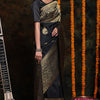 Beautiful Black Soft Silk Saree With Alluring Blouse Piece