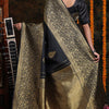 Beautiful Black Soft Silk Saree With Alluring Blouse Piece