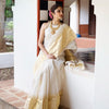 Wonderful Off White Soft Silk Saree With Amazing Blouse Piece