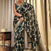 Ethnic Dark Green Soft Silk Saree With Unique Blouse Piece