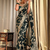 Ethnic Dark Green Soft Silk Saree With Unique Blouse Piece