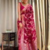 Flaunt Dark Pink Soft Silk Saree With Extraordinary Blouse Piece