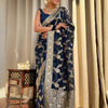Classy Navy Blue Soft Silk Saree With Arresting Blouse Piece