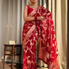 Desiring Red Soft Silk Saree With Exceptional Blouse Piece
