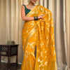 Desirable Yellow Soft Silk Saree With Super classy Blouse Piece