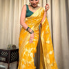 Desirable Yellow Soft Silk Saree With Super classy Blouse Piece
