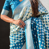 Beguiling Firozi Soft Silk Saree With Dazzling Blouse Piece