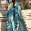 Beguiling Firozi Soft Silk Saree With Dazzling Blouse Piece