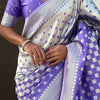 Unique Lavender Soft Silk Saree With Vestigial Blouse Piece