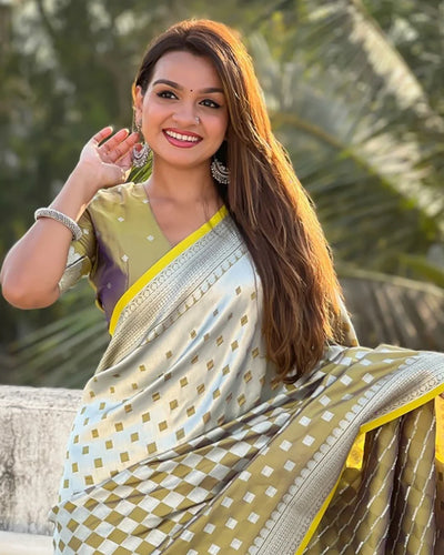 Scrumptious Mustard Soft Silk Saree With Mellifluous Blouse Piece