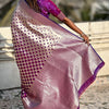 Rhapsodic Purple Soft Silk Saree With Engrossing Blouse Piece
