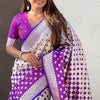 Rhapsodic Purple Soft Silk Saree With Engrossing Blouse Piece