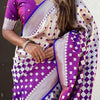 Rhapsodic Purple Soft Silk Saree With Engrossing Blouse Piece