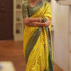Ephemeral Yellow Soft Silk Saree With Ornate Blouse Piece
