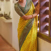 Ephemeral Yellow Soft Silk Saree With Ornate Blouse Piece