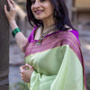Whimsical Sea Green Soft Silk Saree With Fantabulous Blouse Piece