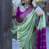 Whimsical Sea Green Soft Silk Saree With Fantabulous Blouse Piece