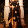 Surpassing Black Soft Silk Saree With Outstanding Blouse Piece