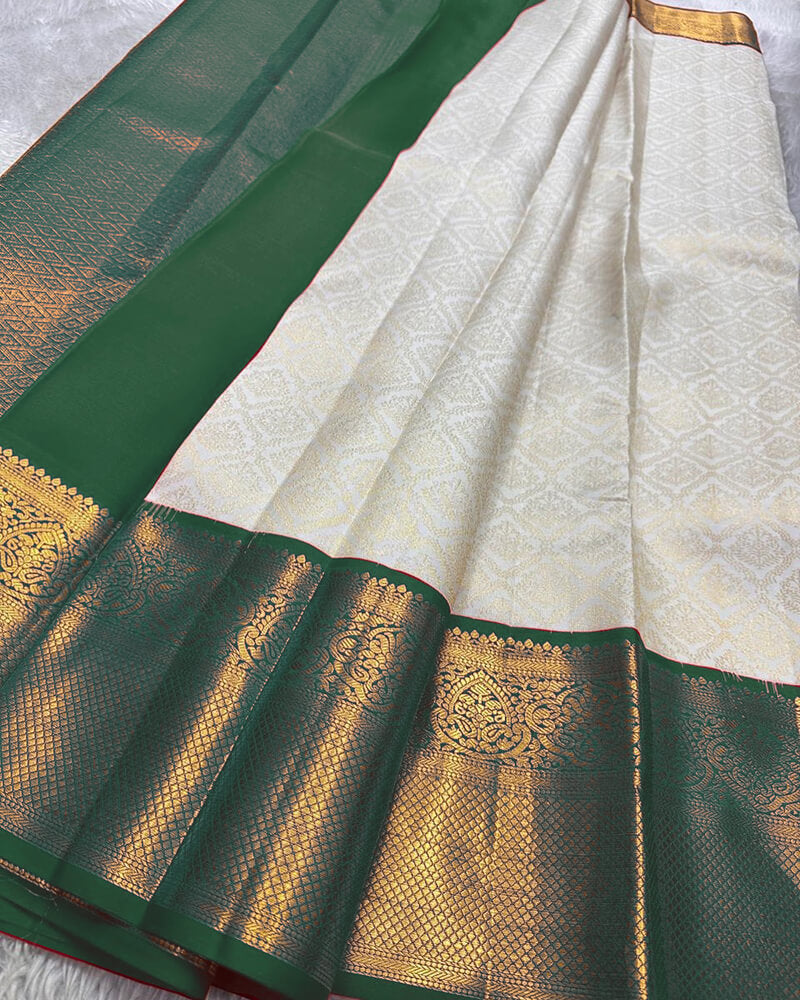 Susurrous Beige Soft Silk Saree With Jazzy Blouse Piece