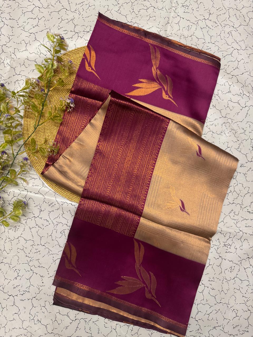 Fugacious Beige Soft Banarasi Silk Saree With Lagniappe Blouse Piece