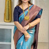 Verdant Firozi Soft Silk Saree With Supernal Blouse Piece