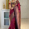 Entrancing Maroon Soft Silk Saree With Surpassing Blouse Piece