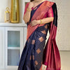 Evocative Navy Blue Soft Silk Saree With Scintilla Blouse Piece