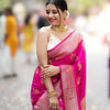 Nemesis Dark Pink Soft Silk Saree With Fugacious Blouse Piece