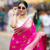 Nemesis Dark Pink Soft Silk Saree With Fugacious Blouse Piece