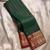 Resplendent Dark Green Soft Silk Saree With Lustrous Blouse Piece