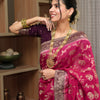 Posh Dark Pink Soft Silk Saree With Exuberant Blouse Piece