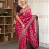 Posh Dark Pink Soft Silk Saree With Exuberant Blouse Piece