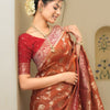 Classy Orange Soft Silk Saree With Piquant Blouse Piece