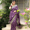 Scintilla Purple Soft Silk Saree With Eloquence Blouse Piece