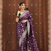Scintilla Purple Soft Silk Saree With Eloquence Blouse Piece