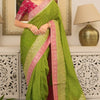 Twirling Green Soft Silk Saree With Vivacious Blouse Piece