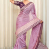 Pulsating Lavender Soft Silk Saree With Opulent Blouse Piece