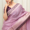 Pulsating Lavender Soft Silk Saree With Opulent Blouse Piece
